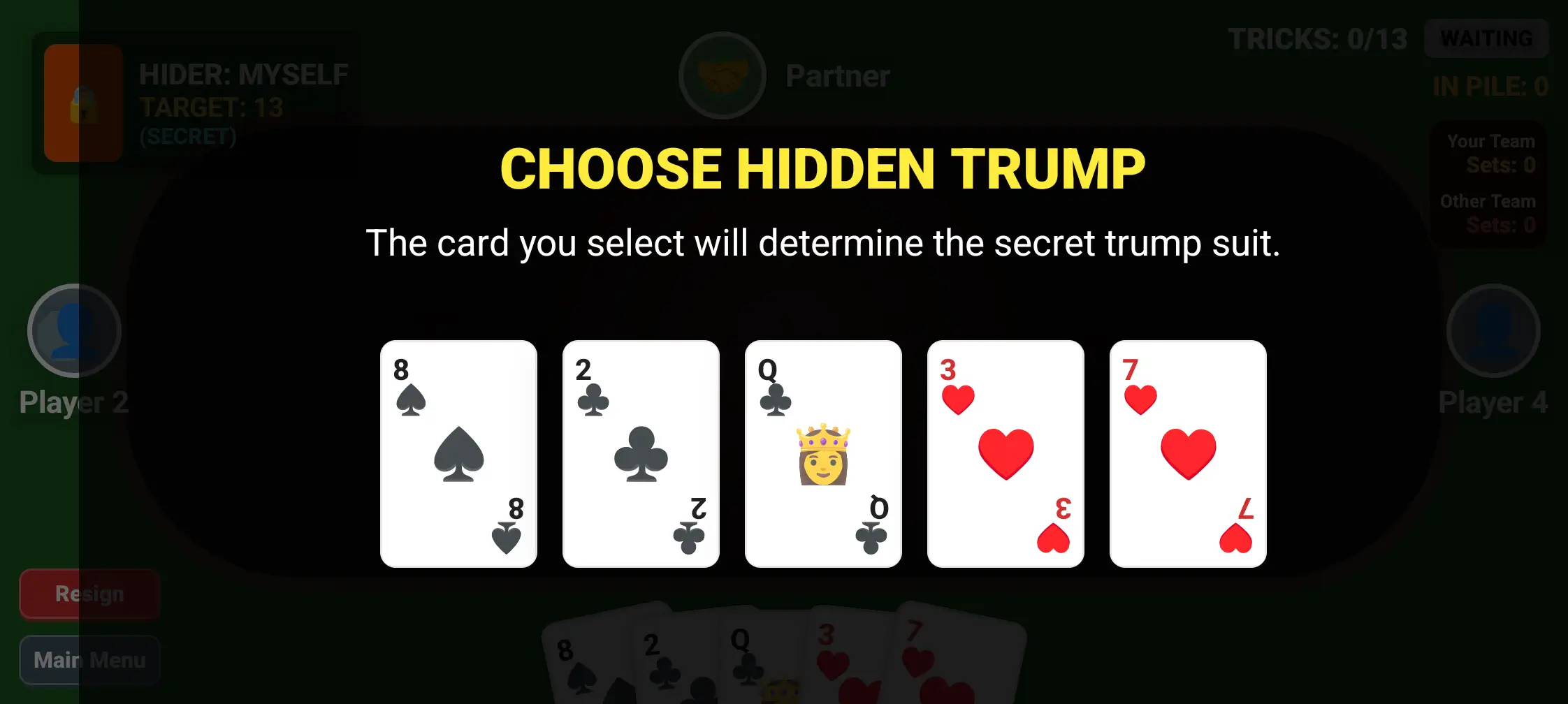 Choosing the hidden trump card
